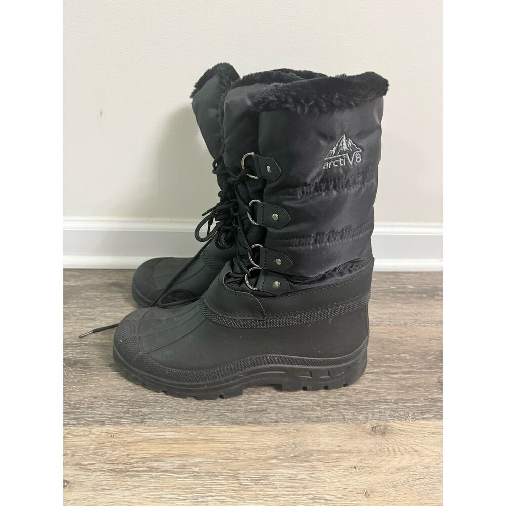 Arctiv8 Alpina Black Winter Faux Fur Lined Boots, 11